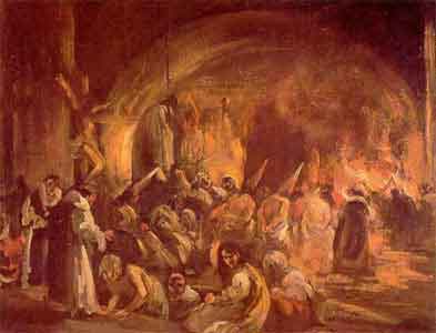 Goya ilustra una cárcel de la inquisición española.