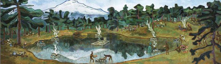 Representación idílica del adoratorio o tetzacualco de Nahualac