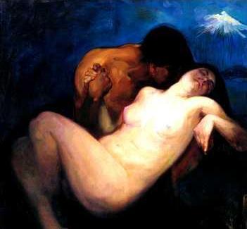 El mito de dos volcanes - Pintura