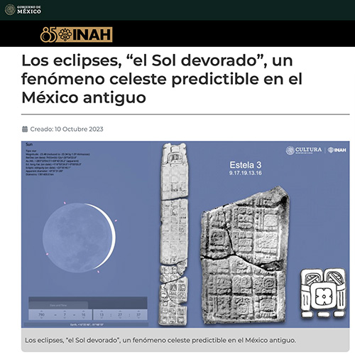 Los eclipses, “el Sol devorado”, un fenómeno celeste predictible en el México antiguo
