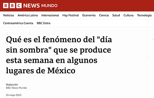 Qué es el fenómeno del 'día sin sombra'