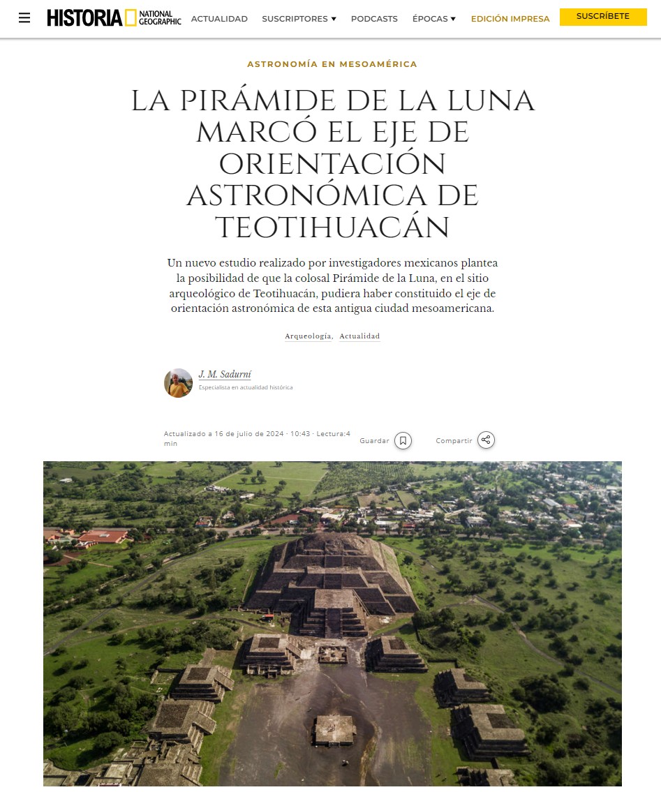 La Pirámide de la Luna marcó el eje de orientación astronómica de Teotihuacán