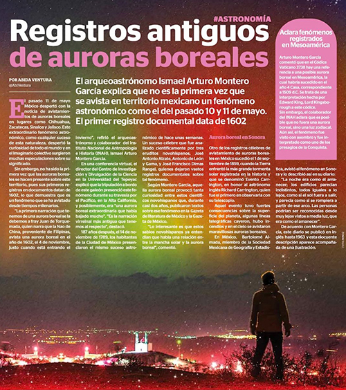 Registros antiguos de auroras boreales