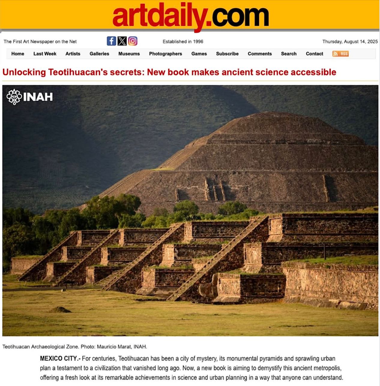 Unlocking Teotihuacan's secrets: New book makes ancient science accessible